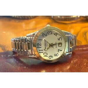 Women's 30mm Two Tone Precision y Gruen Watch, Thick Magnifying Crystal, GP431L